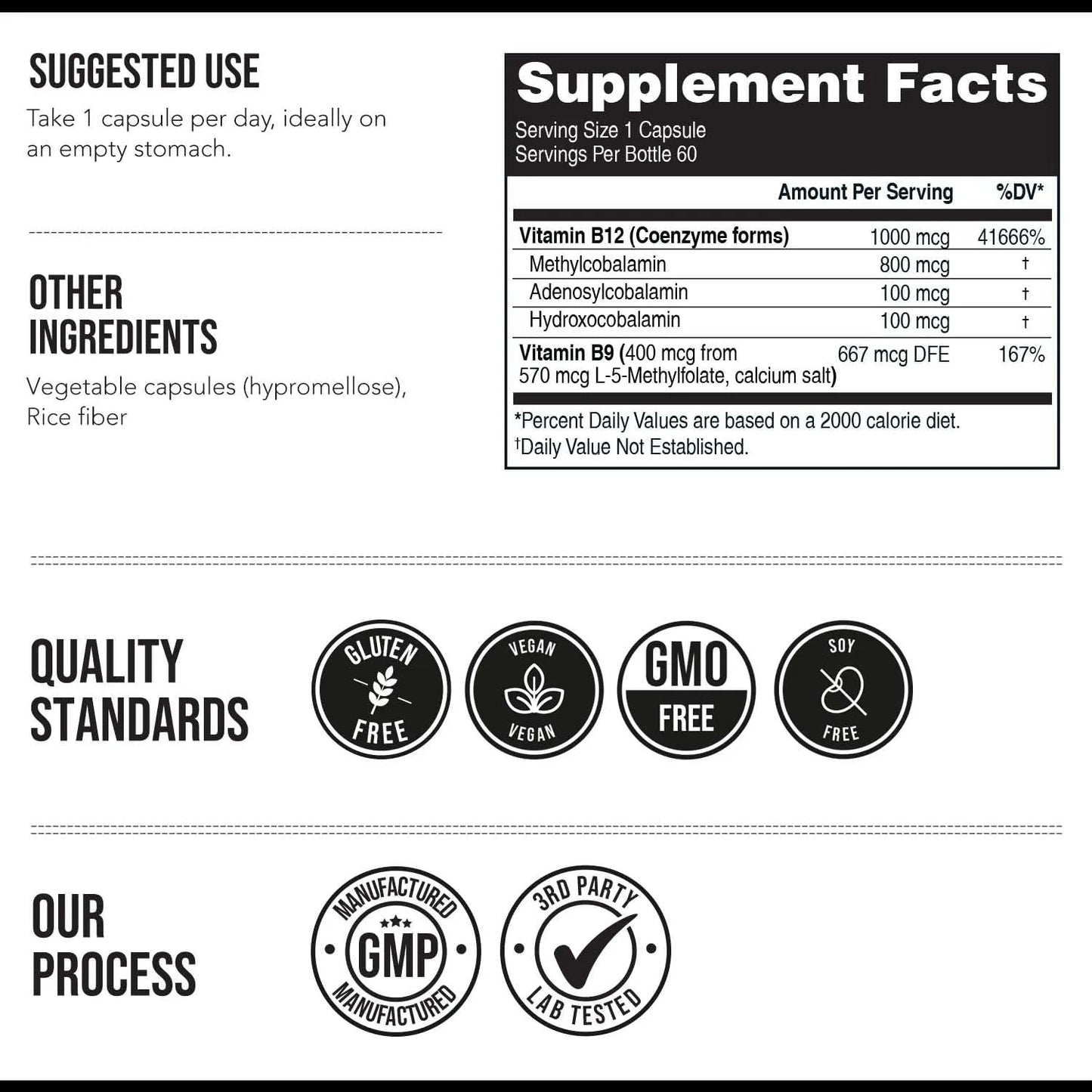 Vitamina B12 1000 Mcg Trifasica Con Metilfolato Energia Y Metabolismo
