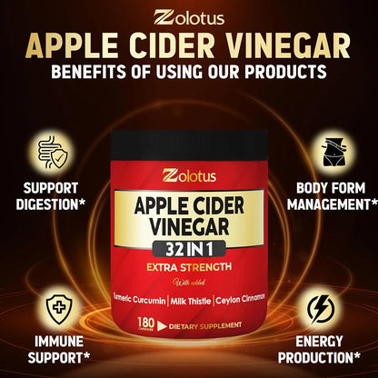 Capsulas De Vinagre De Sidra De Manzana 15000 Mg Con Curcuma 180 Unidades