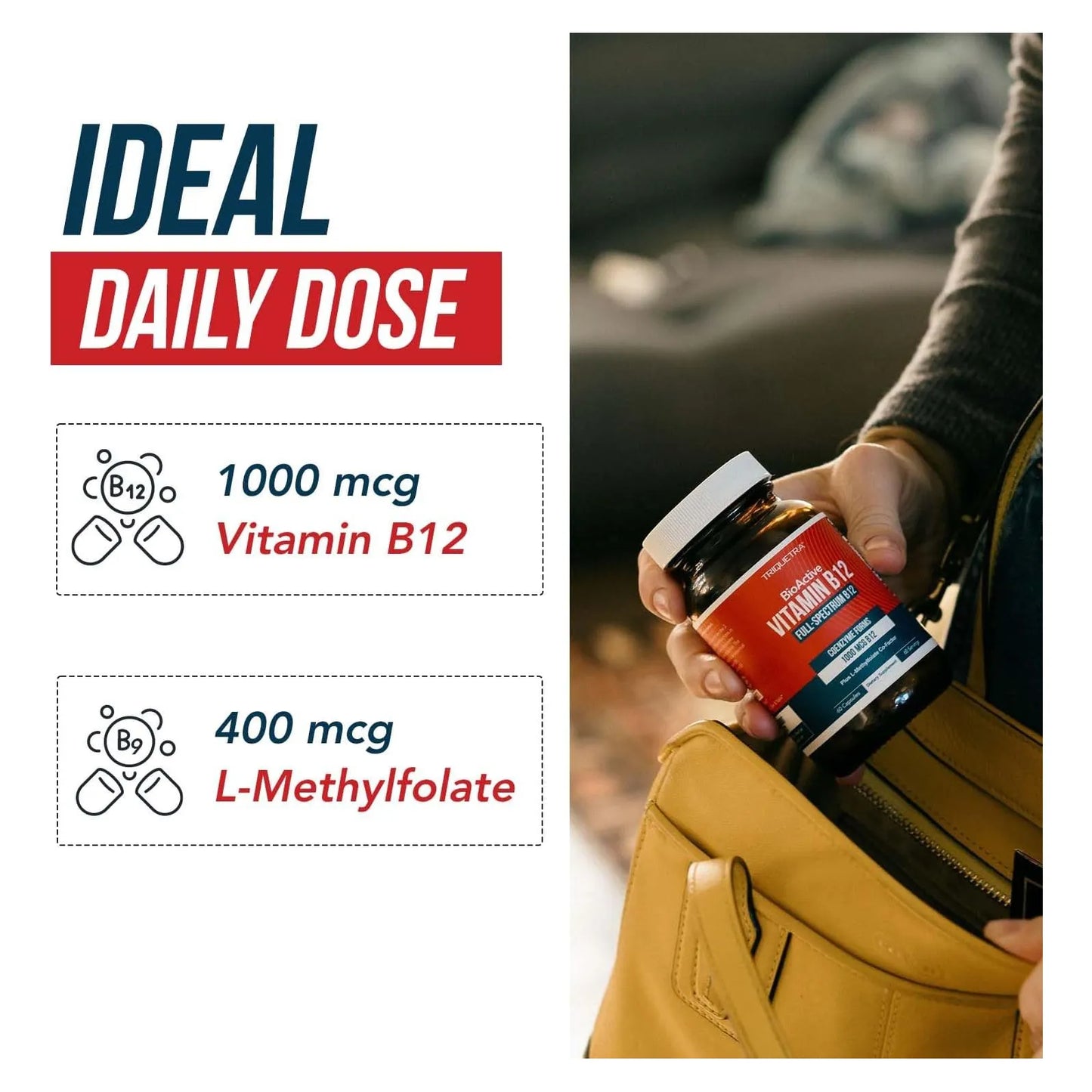 Vitamina B12 1000 Mcg Trifasica Con Metilfolato Energia Y Metabolismo