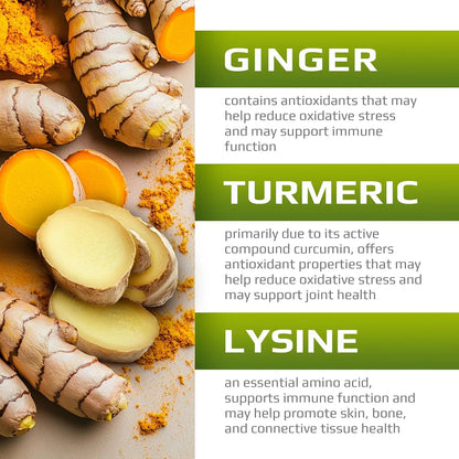 Vitamina C 500mg Con D3 Zinc Curcuma Jengibre Lisina Capsulas Vegetales 120 Unidades