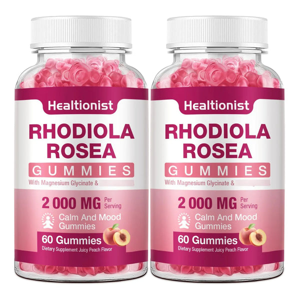 Gomitas Rhodiola Rosea Sin Azúcar Paquete Doble Adaptógeno Bloqueador De Cortisol