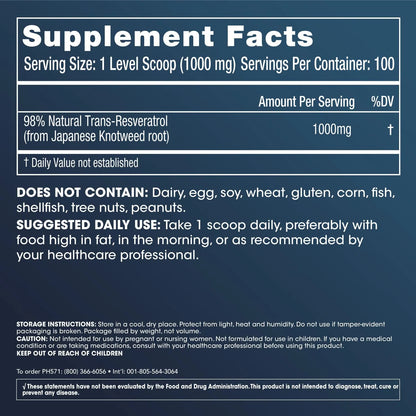 Polvo De TransResveratrol Micronizado 1000 Mg Grado Farmacéutico Puro 98 Absorción Superior