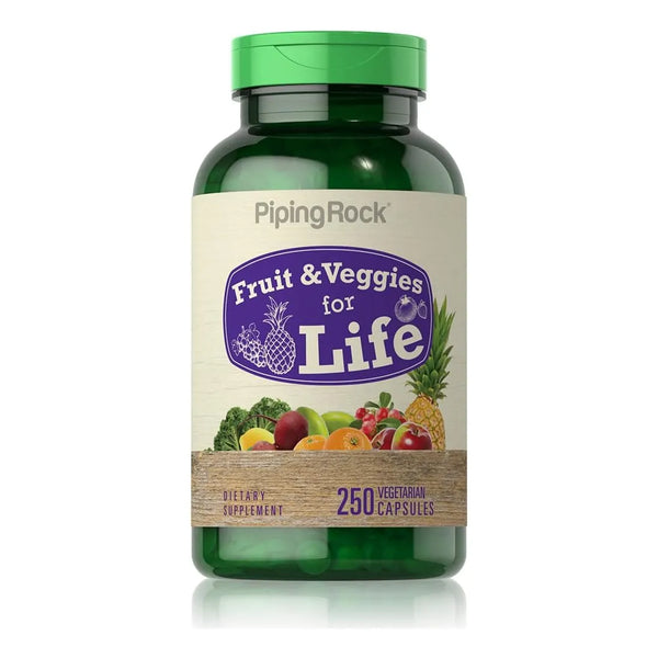 Capsulas De Frutas Y Verduras 250 Unidades Vitaminas Superalimentos Vegetariano Sin Gluten