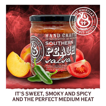 Salsa De Melocotón Dulce Y Picante Hot Wachula 250 Ml Importada