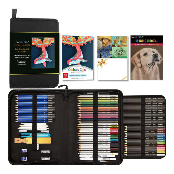 Juego Completo 77 Herramientas Artísticas Libro De Boceto Ideal Para Principiantes Y Expertos