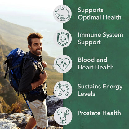 Multivitamínico Orgánico Diario Para Hombres Mezcla De Alimentos Integrales Vegano Sin OMG 30 Tabletas