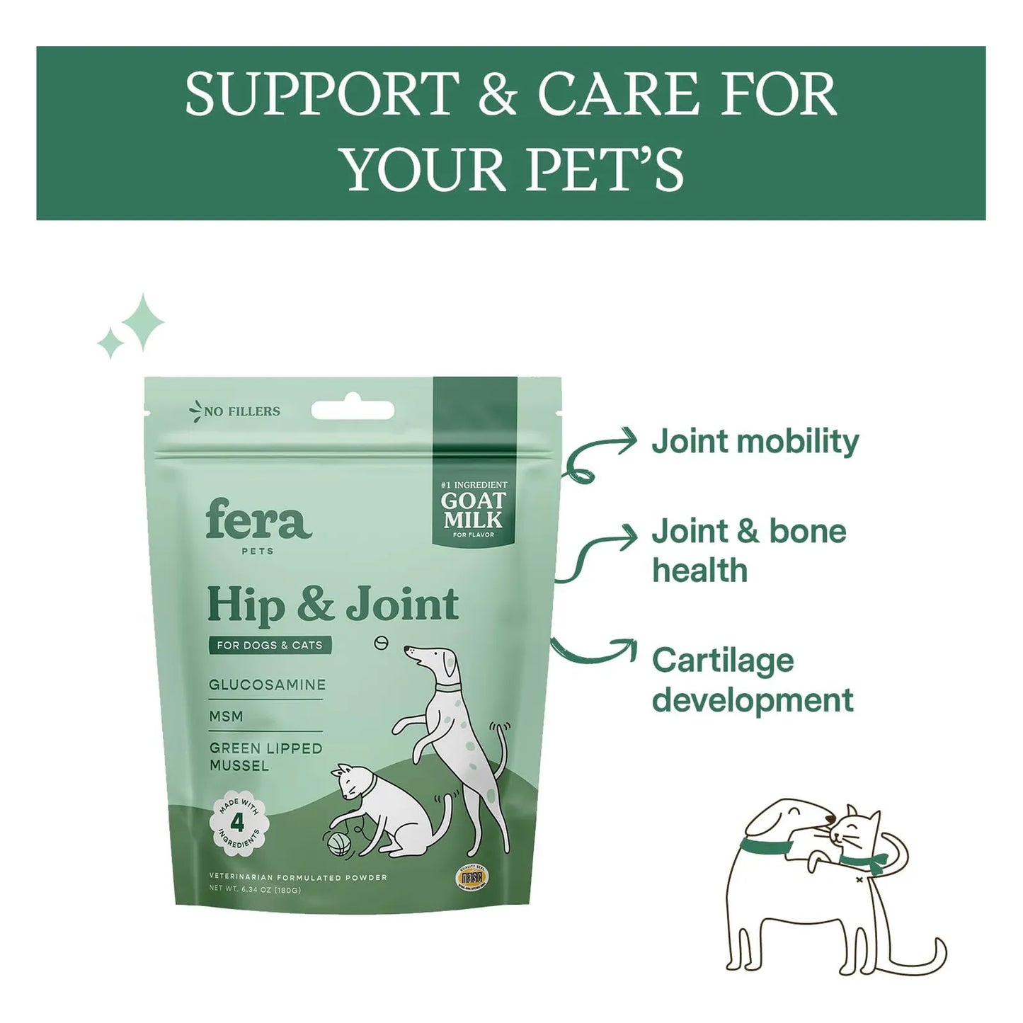 Leche De Cabra Para Gatos Y Perros Con Glucosamina Y Msm Fór