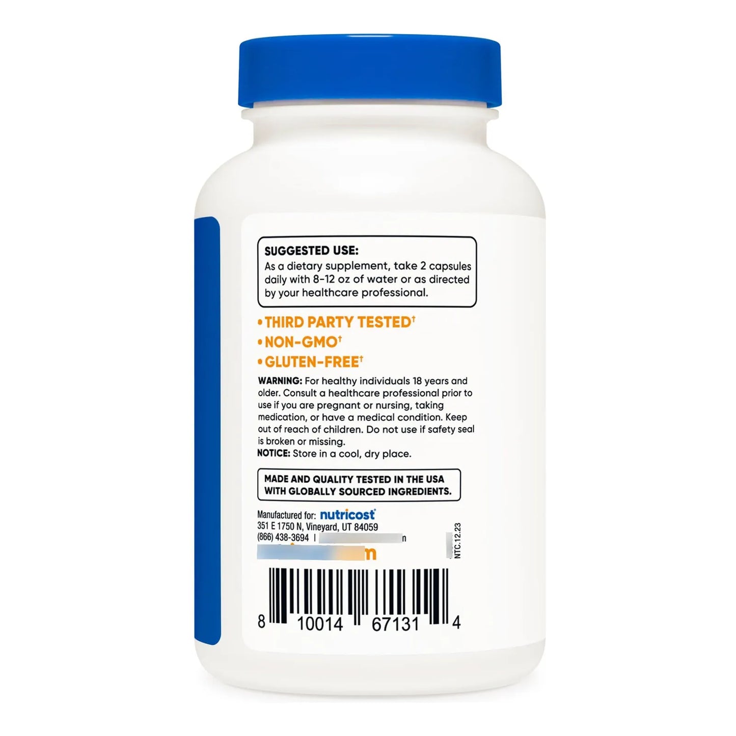 L Prolina 1000 Mg 180 Capsulas 500 Mg Por Capsula Sin Omg Sin Gluten