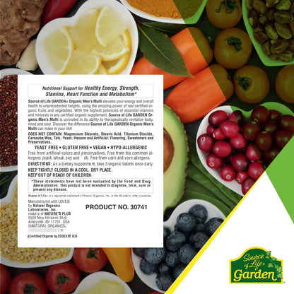 Multivitaminico Organico Para Hombres 90 Tabletas Veganas Nature S Plus