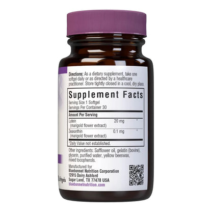 Luteina 20 Mg Bluebonnet Antioxidante Salud Ocular 30 Capsulas