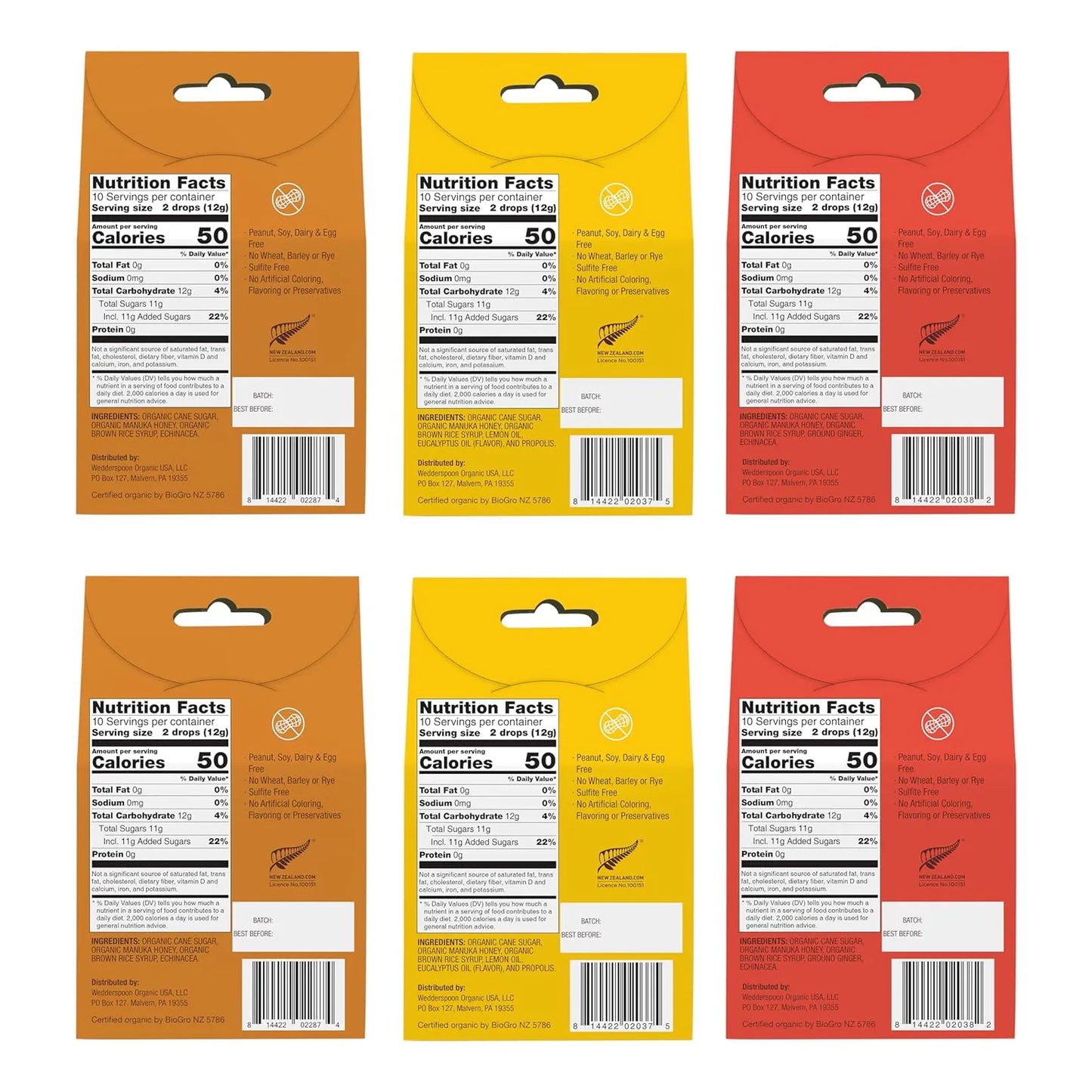 Gotas De Miel Orgánica De Manuka Wedderspoon Alivia Garganta Seca 120ml
