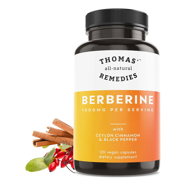 Berberina Natural 500mg Con Canela De Ceilán Y Pimienta Negra 120 Cápsulas Veganas