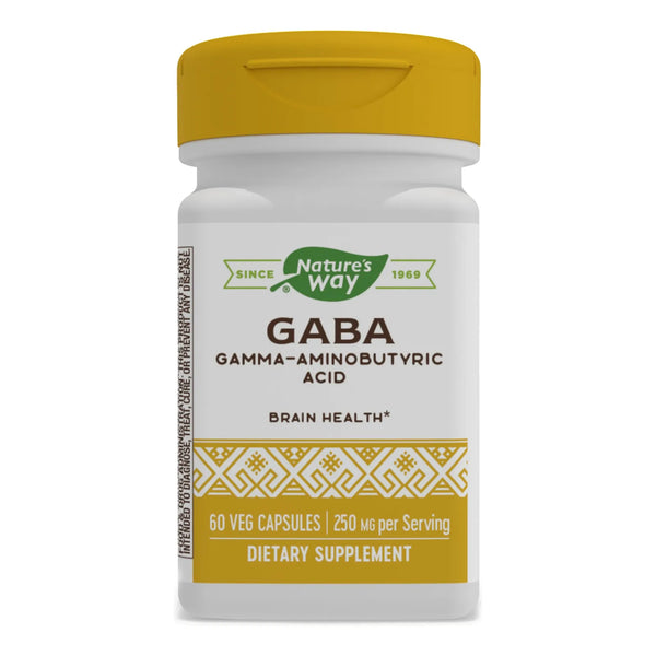 GABA 250 Mg Nature's Way 60 Capsulas Salud Cerebral Enfoque Natural