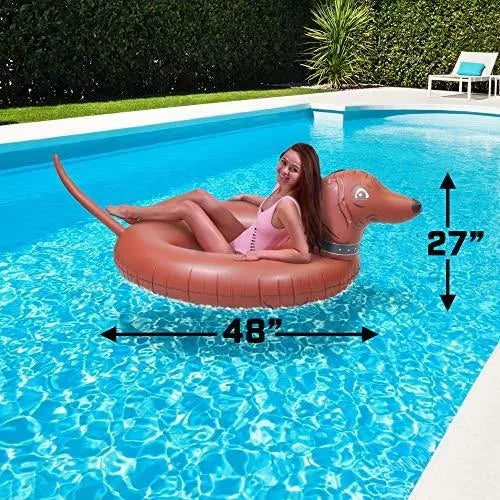 Balsa Inflable Gofloats Wiener Dog Party Tube Flotador Divertido Y Resistente