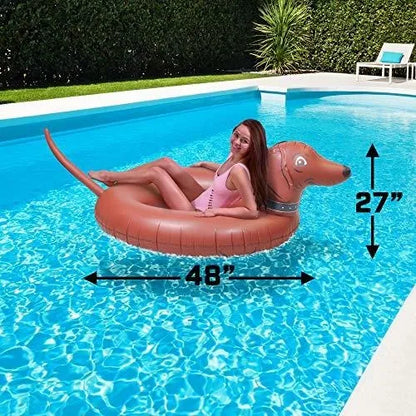 Balsa Inflable Gofloats Wiener Dog Party Tube Flotador Divertido Y Resistente