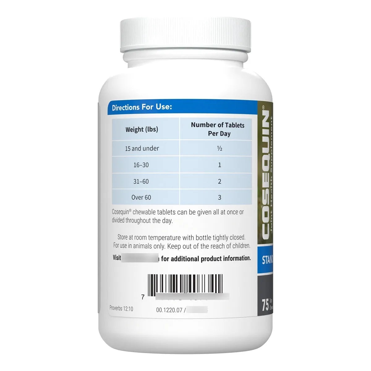 Nutramax Cosequin Suplemento Articular Para Perros Con Glucosamina Y MSM 75 Tabletas Masticables