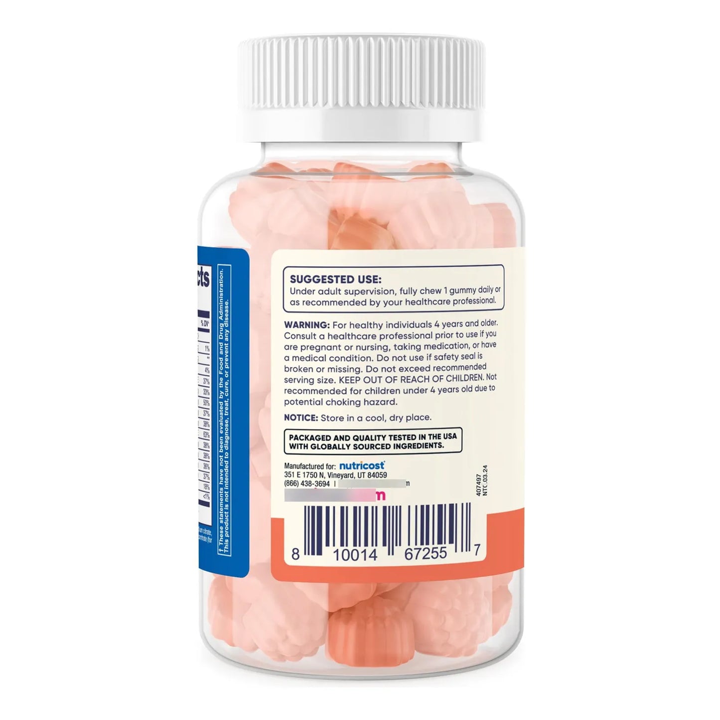 Gomitas Multivitaminicas Infantiles Sabor Baya 120 Porciones Sin Gluten Sin Omg