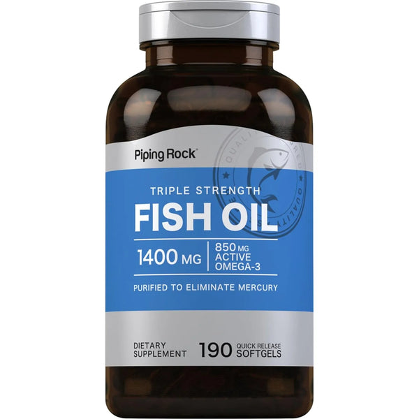 Aceite De Pescado Omega 3 Triple Potencia 1400 Mg 190 Capsulas Piping Rock