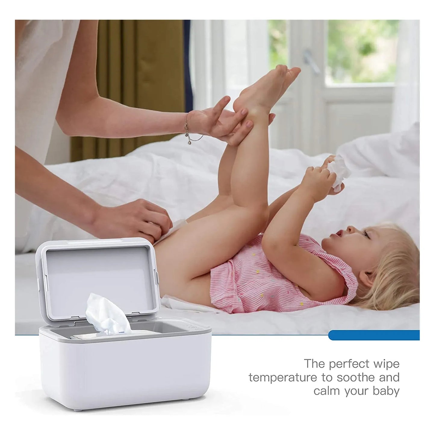 Calentador De Toallitas Para Bebés Con Control De Temperatura Y Dispensador 2 En 1