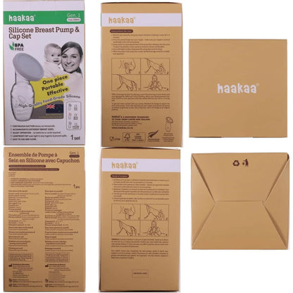 Extractor De Leche Manual Haakaa Con Tapa Silicona 118 Ml Succion Natural Sin Esfuerzo