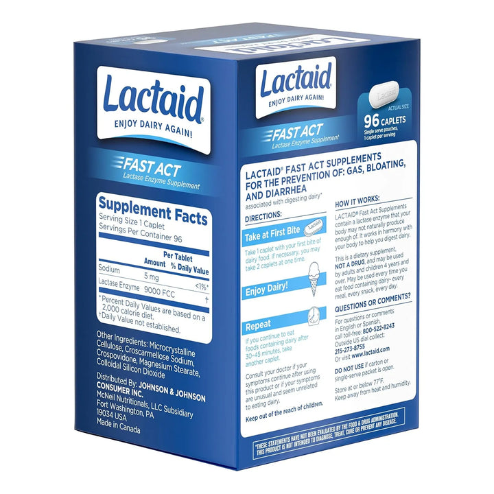 Lactaid Cápsulas Intolerancia A La Lactosa 96 Dosis Viaje Acción Rápida - Imagen 4