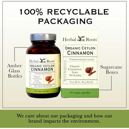 Capsulas Organicas De Canela De Ceilan Certificado Usda 60 U Herbal Roots