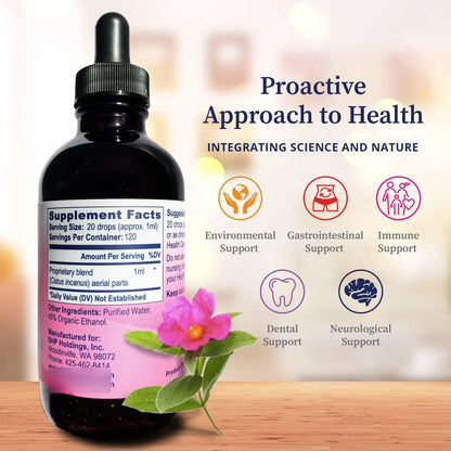 Extracto De Cistus Incanus Tintura Organica Antioxidante 4 Oz Refuerza Sistema Inmunologico