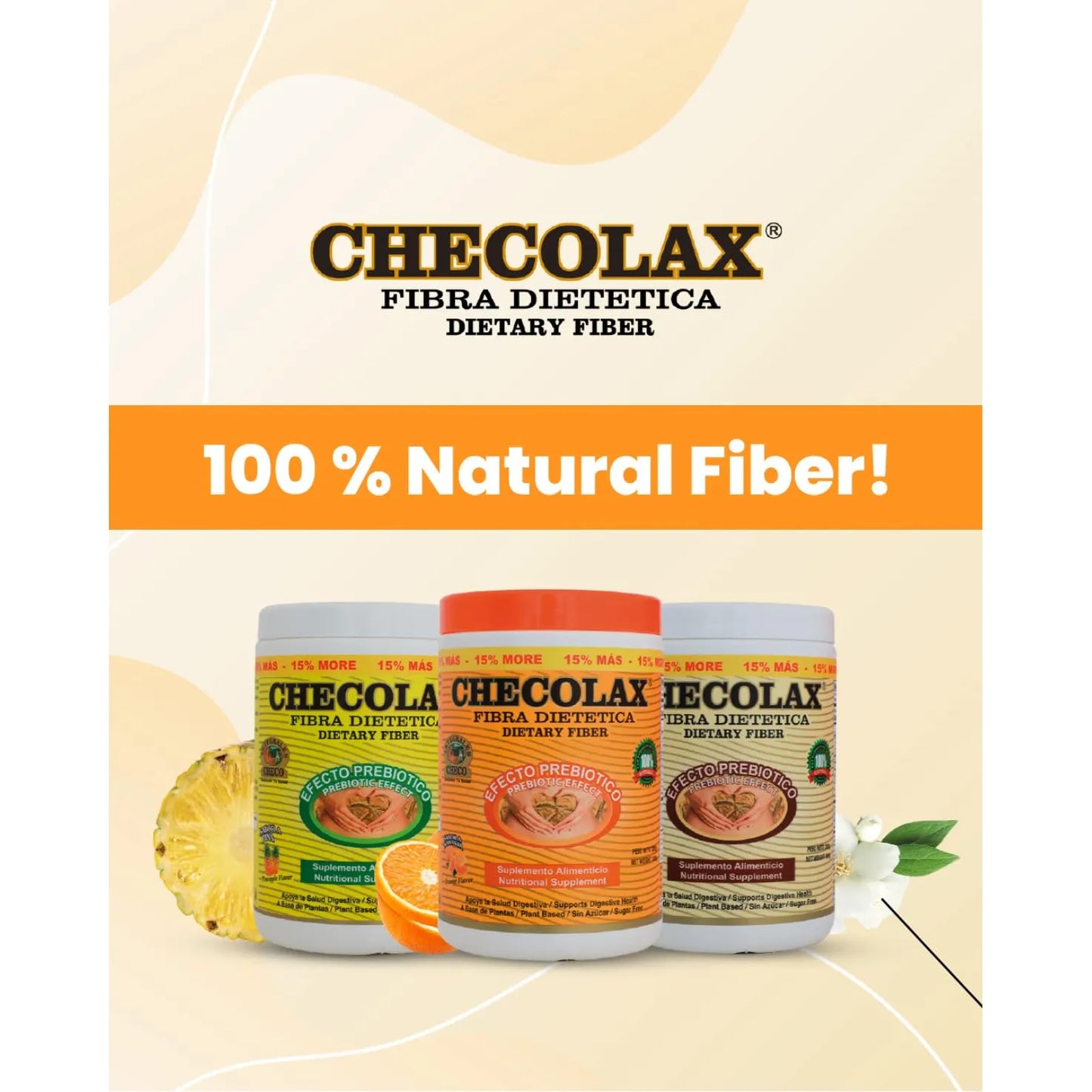 Fibra Dietética Natural Alivia Estreñimiento Regularidad Digestiva Vegano Sin Azúcar