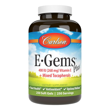 Vitamina E Natural 400 Ui 250 Geles Blandos Carlson E Gems Plus Corazon Sano