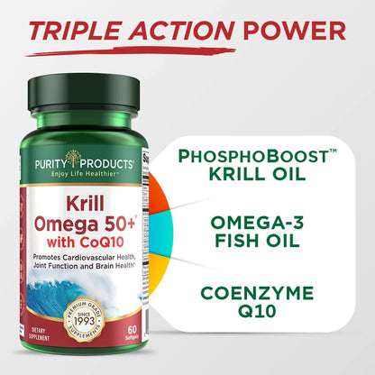 Krill Omega 50 Con Coq10 60 Capsulas Blandas Suplemento Dietetico