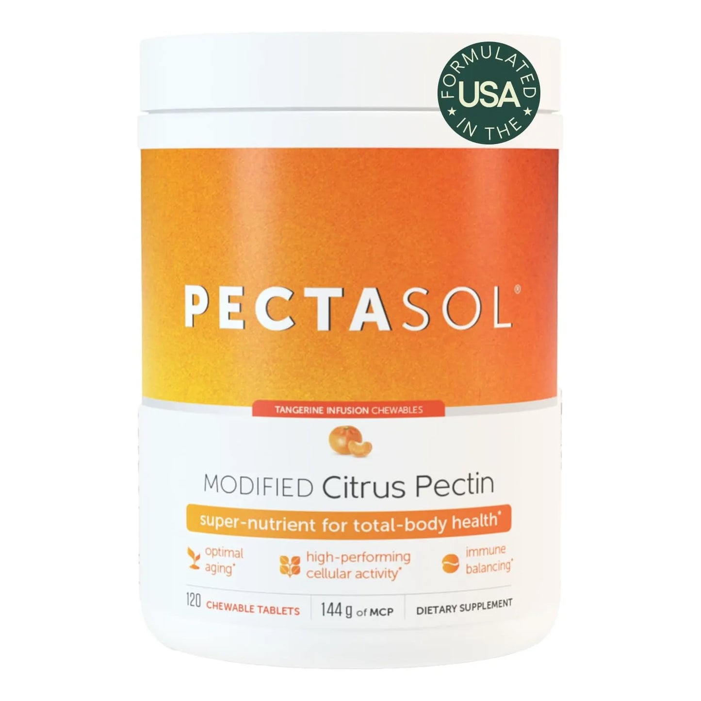 PectaSol Pectina Citrica Modificada 120 Tabletas Salud Celular Y Longevidad