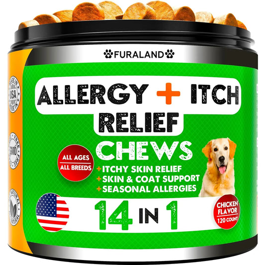 Masticables Para Perros Omega 3 Con Probióticos Alivia Picazón y Alergias