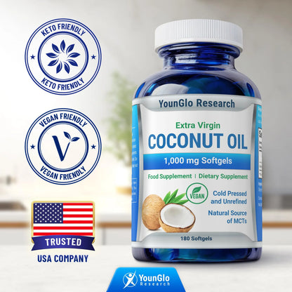 Aceite De Coco Orgánico Extra Virgen 180 Cápsulas Veganas Suplemento Dietético