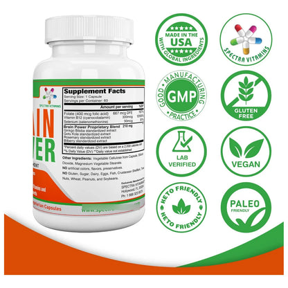 Suplemento Poder Cerebral Concentracion Memoria Ginkgo Biloba 60 Capsulas