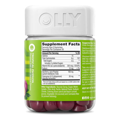 Olly Daily Energy Gomitas Sabor Tropical Con Vitamina B12 Coq10 Y Goji Berry Para Energía Natural - Imagen 7