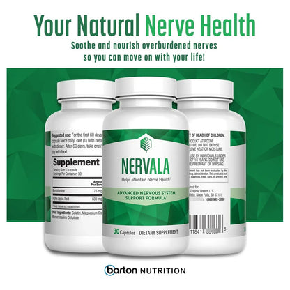 Nervala Formula Avanzada Apoyo Nervioso Acido Alfa Lipoico 600 Mg Vitamina B1 30 Capsulas