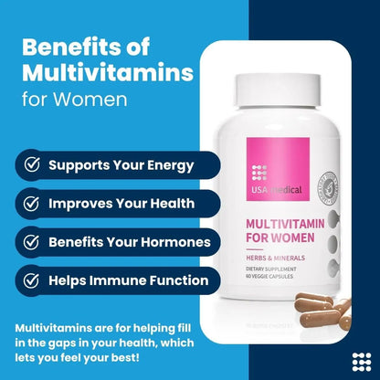 Capsulas Multivitaminicas Para Mujeres Con Biotina Energia Y Salud Hormonal 60 Capsulas