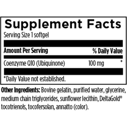 Coenzima Q10 100mg Ubiquinona Con Mct Y Tocoferoles 60 Capsulas Blandas