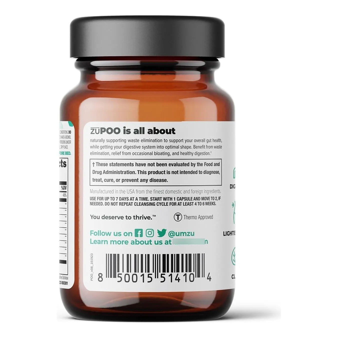 ZuPoo Suplemento Natural Limpieza Colon Estreñimiento Desintoxicacion Cascara Sagrada