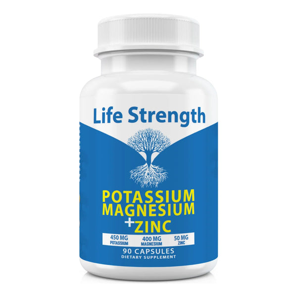 Life Strength Magnesio Potasio Zinc 90 Capsulas Salud Vascular Vegano Alta Absorcion