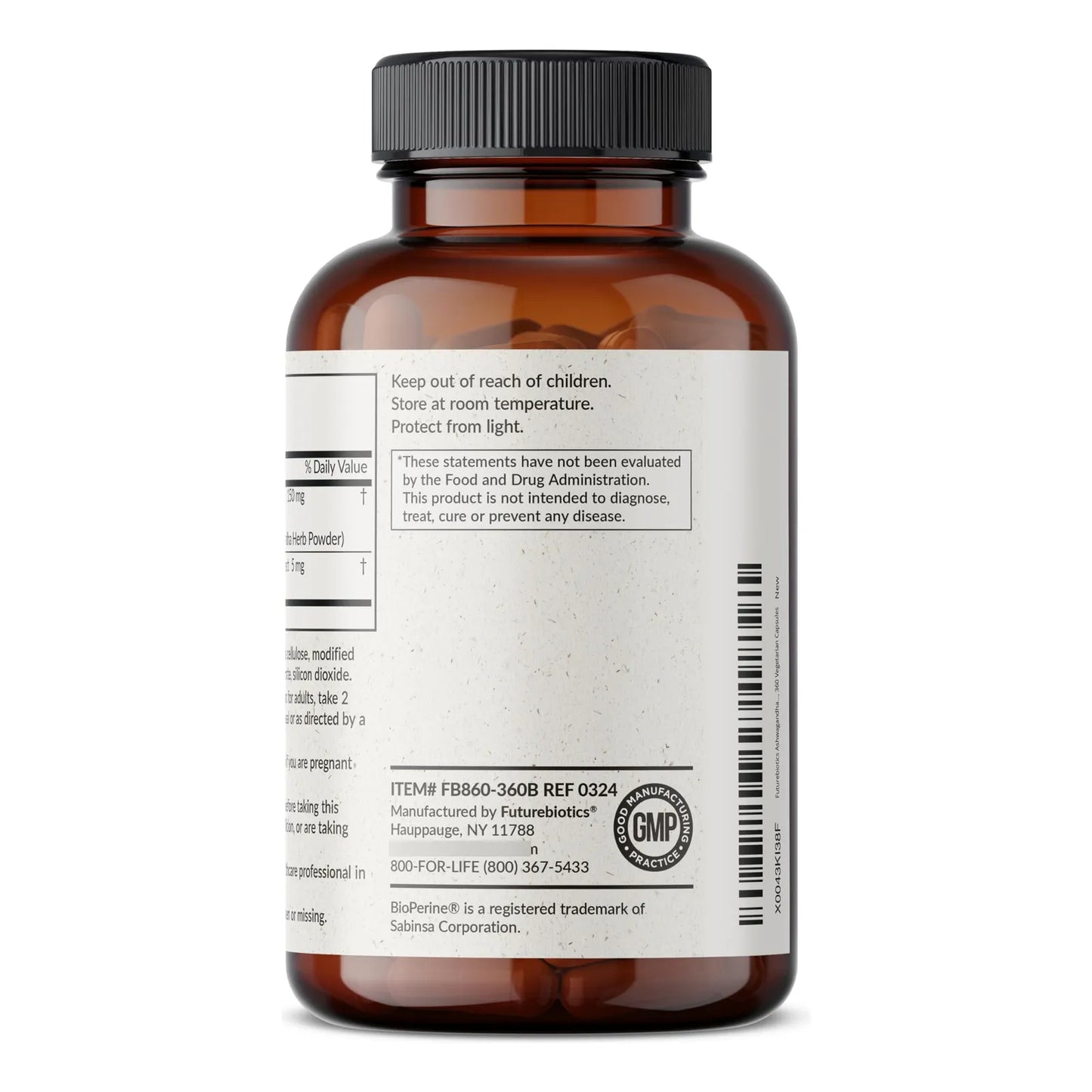 Ashwagandha Extra Fuerte Soporte Estrés Estado Ánimo 360 Cápsulas Vegetarianas Con BioPerine