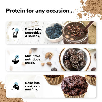 Proteína Vegana En Polvo Sabor Chocolate Orgánica Baja En Azúcar Y Calorías