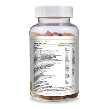 Gomitas Multivitaminicas Para Mujeres Mayores De 60 Años Con Probióticos Y 25 Vitaminas Sabor A Bayas