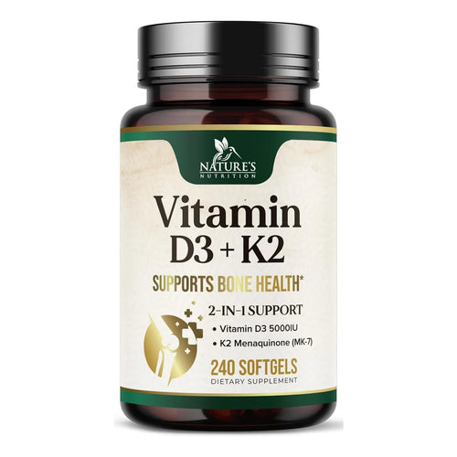 Vitamina D3 5000 Ui Y K2 100 Mcg Capsulas Blandas Para Huesos Y Corazon