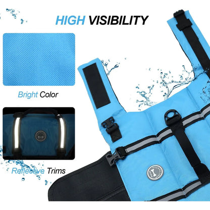 Chaleco Salvavidas Para Perro Vivaglory Ripstop Reflectante Con Asa De Rescate