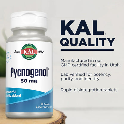 Pycnogenol 50 Mg 60 Comprimidos Antioxidante Natural Extracto Corteza De Pino
