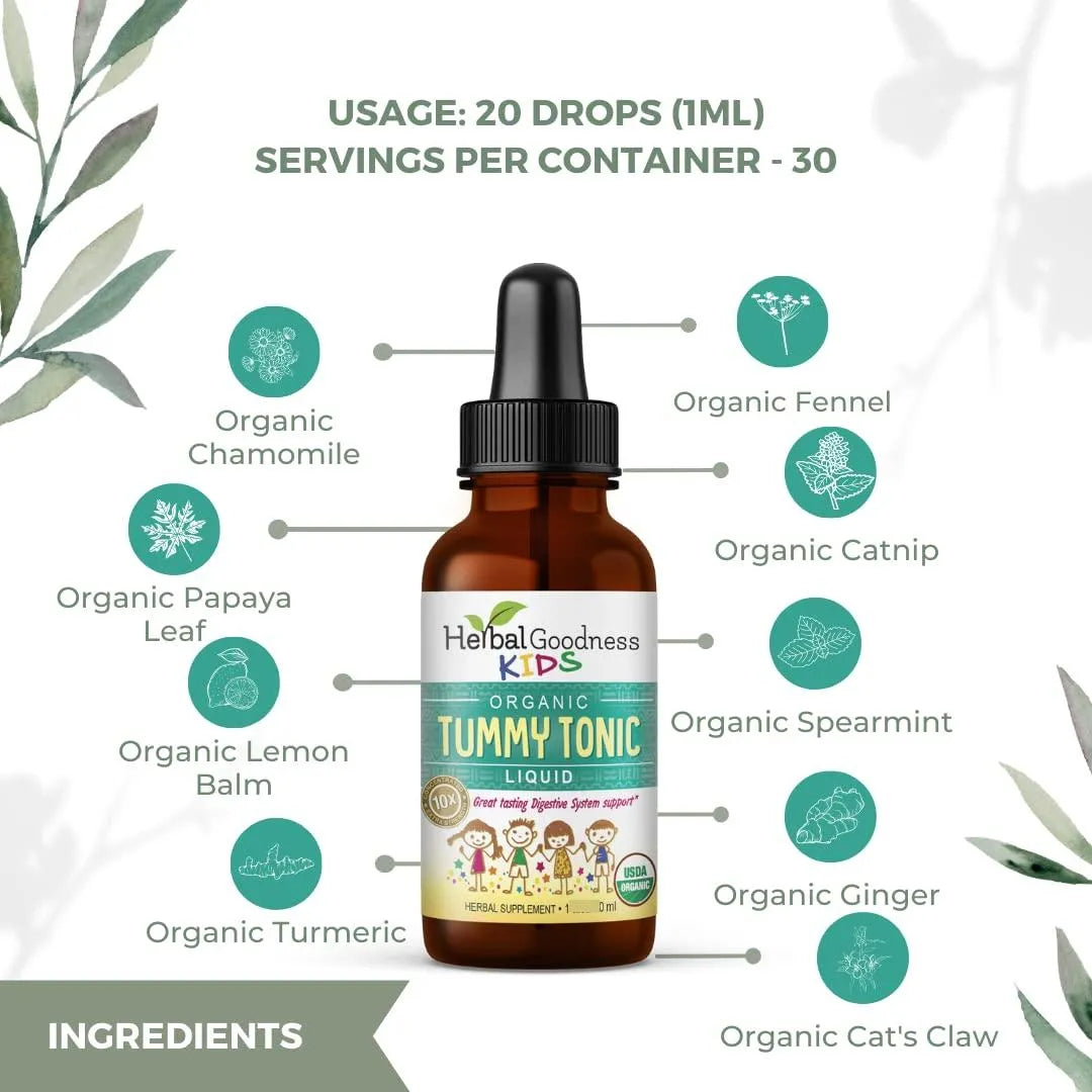 Tónico Líquido Digestivo Para Niños Sabor Herbáceo 30 Ml Apoyo Abdominal