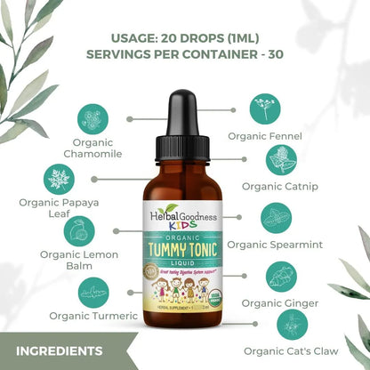 Tónico Líquido Digestivo Para Niños Sabor Herbáceo 30 Ml Apoyo Abdominal