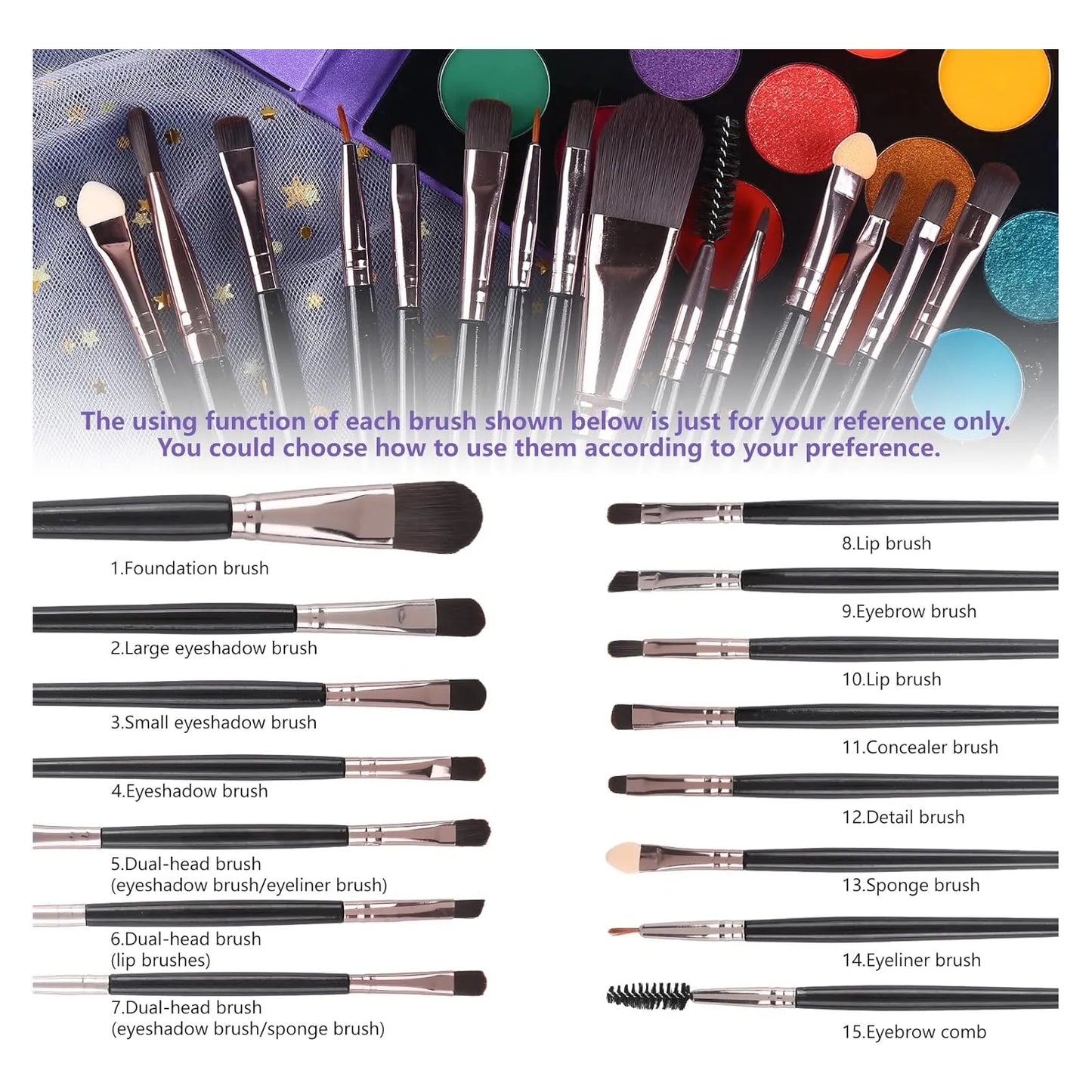 Paleta De Sombras Ucanbe 86 Colores Mate Brill Con Brochas Kit Maquillaje Profesional