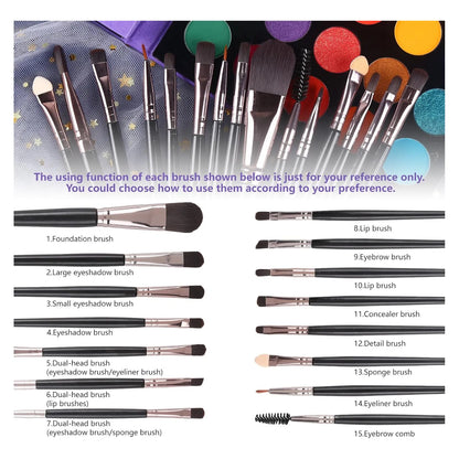 Paleta De Sombras Ucanbe 86 Colores Mate Brill Con Brochas Kit Maquillaje Profesional